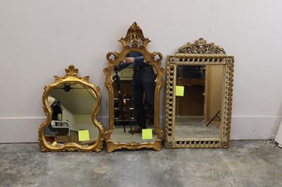 Lot 493 - Three gilt mirrors