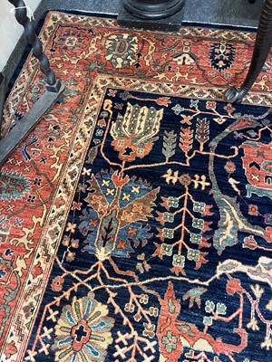 Lot 30 - A wool carpet of Persian Heriz design