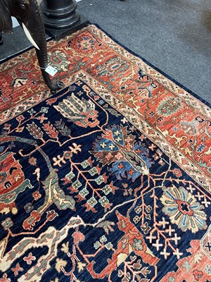 Lot 30 - A wool carpet of Persian Heriz design