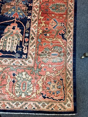 Lot 30 - A wool carpet of Persian Heriz design