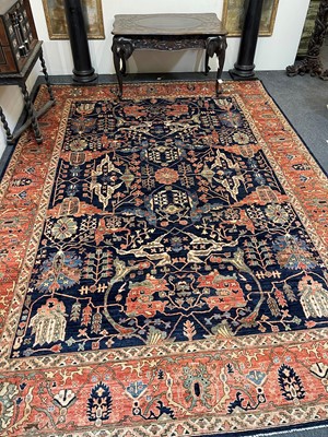 Lot 30 - A wool carpet of Persian Heriz design