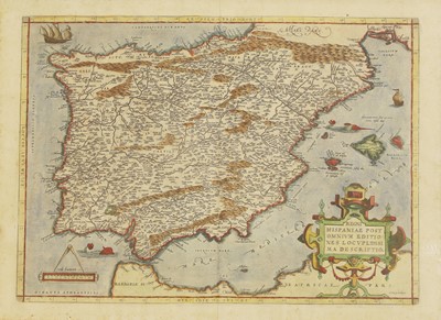 Lot 10 - Ortelius, Abraham: Regni Hispaniae Post omnium Editiones Locuplessima descriptio.