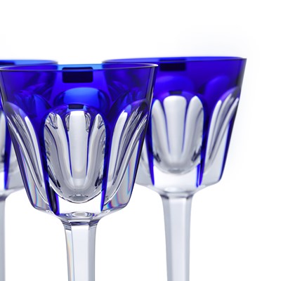 Lot 158 - A set of six Baccarat 'Harcourt' pattern wine glasses