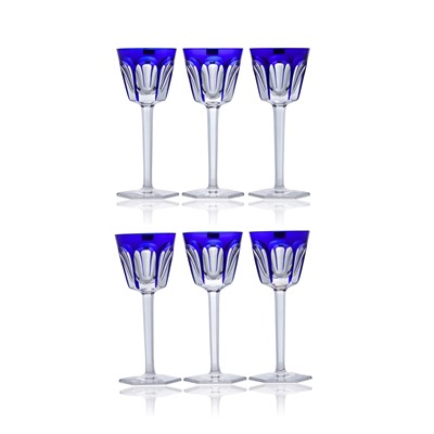 Lot 158 - A set of six Baccarat 'Harcourt' pattern wine glasses