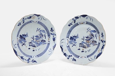 Lot 458 - Two 'Nanking Cargo' blue and white porcelain chargers