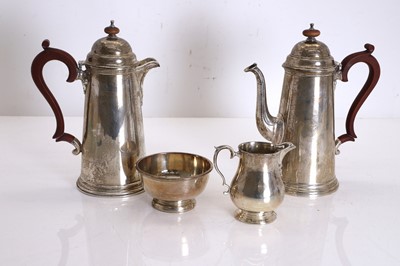 Lot 9 - A silver four-piece coffee set