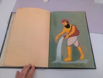 Lot 263 - An album of ten Indian Kalighat paintings of local tradesmen and women