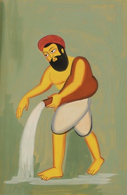 Lot 263 - An album of ten Indian Kalighat paintings of local tradesmen and women