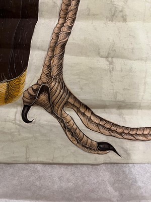 Lot 256 - A large Indian painting of a wild turkey (Meleagris gallopavo)