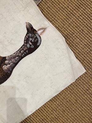Lot 256 - A large Indian painting of a wild turkey (Meleagris gallopavo)