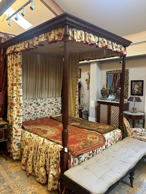 Lot 149 - A George III Hepplewhite-style four-poster bed