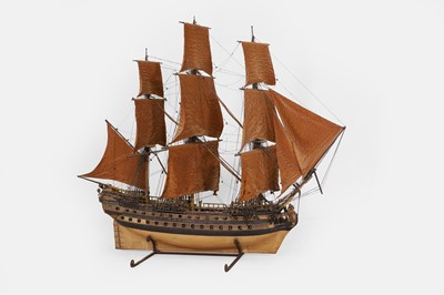 Lot 392 - A large man-of-war ship model