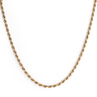 Lot 355 - A 9ct gold rope chain