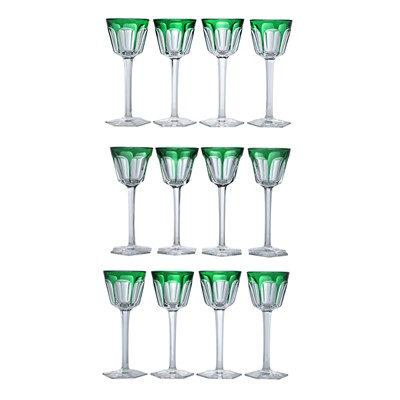 Lot 162 - A set of twelve Baccarat 'Harcourt' pattern wine glasses