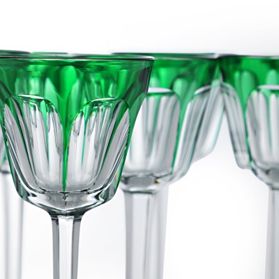 Lot 162 - A set of twelve Baccarat 'Harcourt' pattern wine glasses