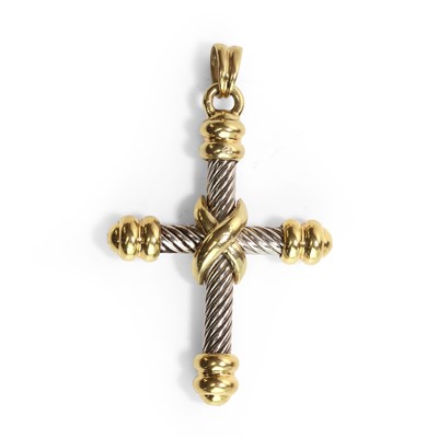 Lot 130 - A bi-metal cross pendant