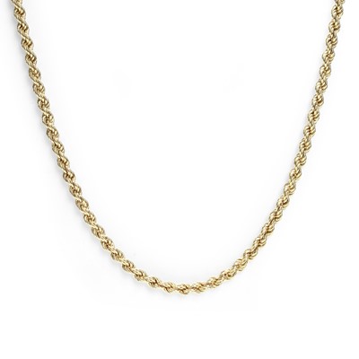 Lot 354 - A 9ct gold rope link necklace