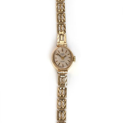 Lot 436 - A 9ct gold Rotary quartz bracelet watch