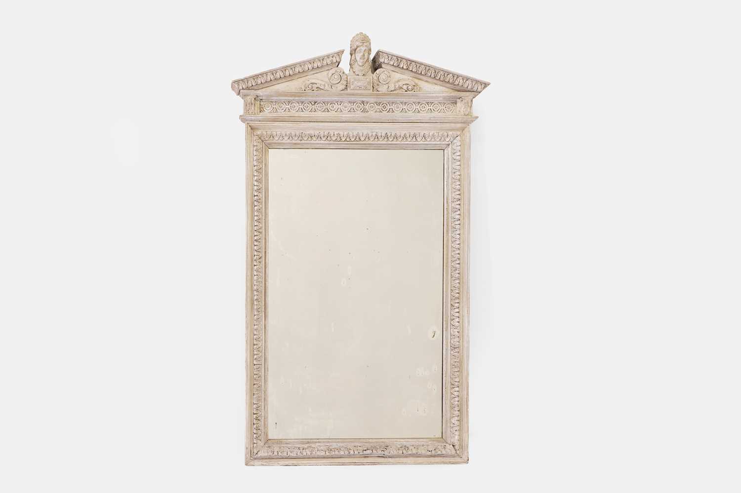 Lot 27 - A limed gesso overmantel mirror