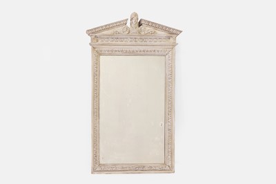 Lot 27 - A limed gesso overmantel mirror