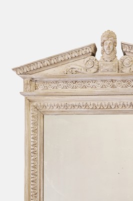 Lot 27 - A limed gesso overmantel mirror