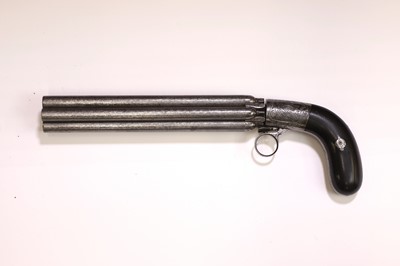Lot 388 - A Belgian Mariette patent six shot double action percussion pepperbox revolver