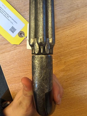 Lot 388 - A Belgian Mariette patent six shot double action percussion pepperbox revolver