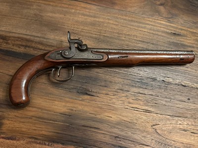 Lot 398 - A Scottish percussion converted duelling pistol by Innes and Wallace