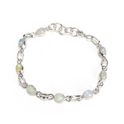 Lot 145 - An opal line bracelet