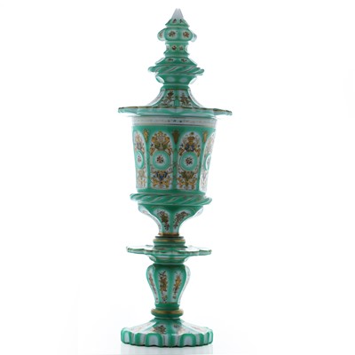 Lot 52 - A very large Biedermeier glass vase and cover