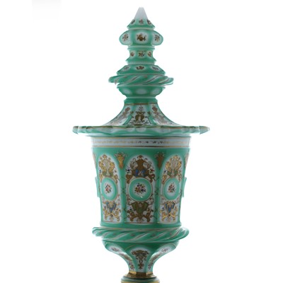 Lot 52 - A very large Biedermeier glass vase and cover