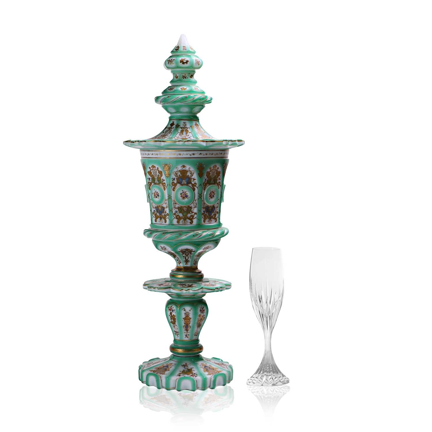 Lot 52 - A very large Biedermeier glass vase and cover