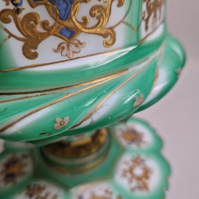 Lot 52 - A very large Biedermeier glass vase and cover