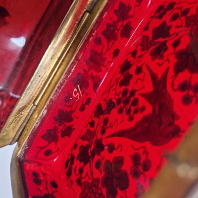 Lot 51 - An enamelled glass casket