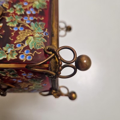 Lot 51 - An enamelled glass casket