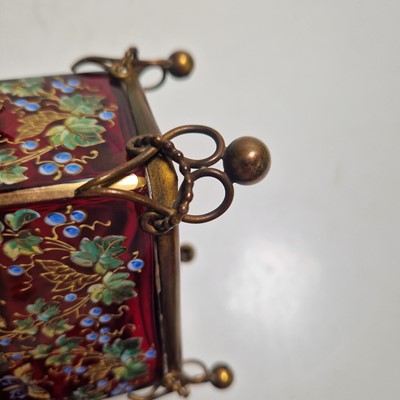 Lot 51 - An enamelled glass casket
