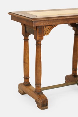 Lot 206 - A pair of Renaissance-style oak and walnut side tables