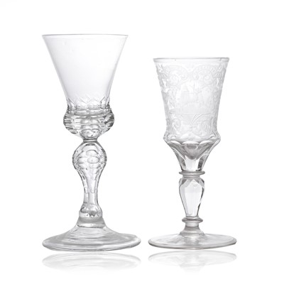 Lot 23 - Two Silesian wine glasses