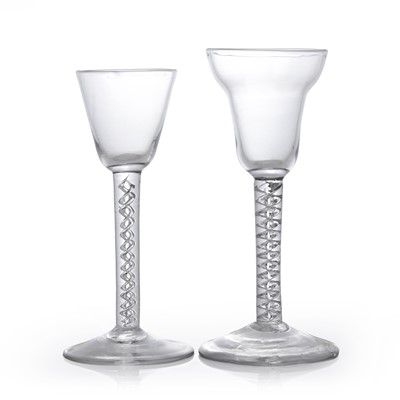 Lot 7 - Two air twist wine glasses