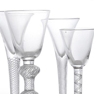 Lot 6 - Four air twist wine glasses