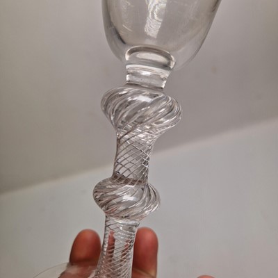 Lot 6 - Four air twist wine glasses