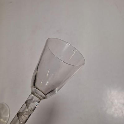 Lot 6 - Four air twist wine glasses
