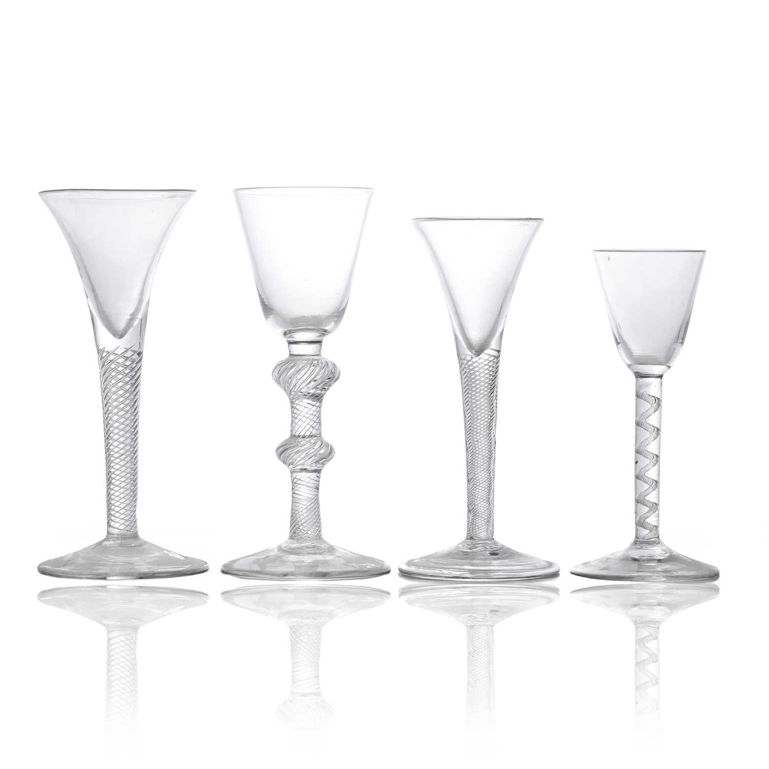 Lot 6 - Four air twist wine glasses