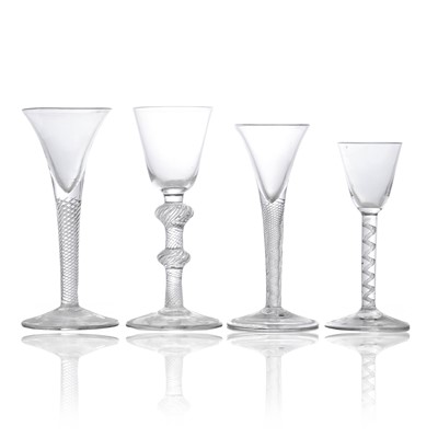 Lot 6 - Four air twist wine glasses