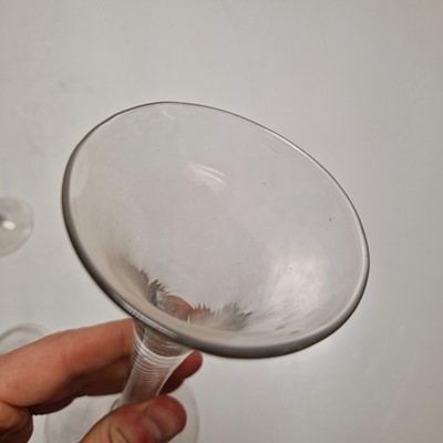 Lot 6 - Four air twist wine glasses