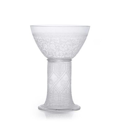 Lot 57 - J & L Lobmeyr engraved glass goblet