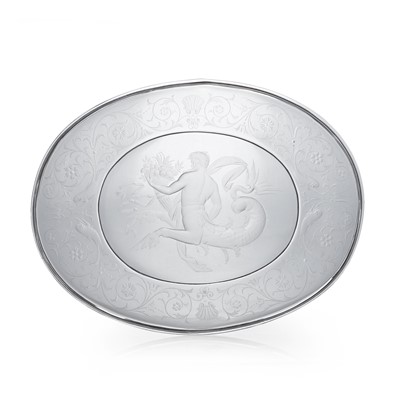 Lot 58 - J & L Lobmeyr engraved glass plate