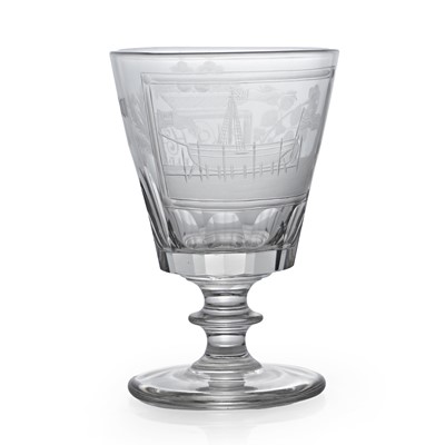 Lot 30 - An engraved glass rummer