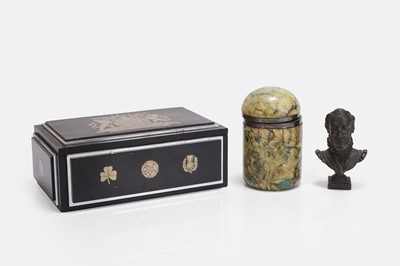 Lot 533 - An Art Deco ebonised and silver-plated cigarette box