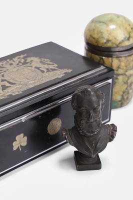 Lot 533 - An Art Deco ebonised and silver-plated cigarette box
